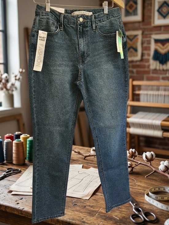 Tinseltown Denim - ​Tinseltown Hi Rise Slim Straight Jeans Size 5 / 27 Dark Wash Blue Denim NWT